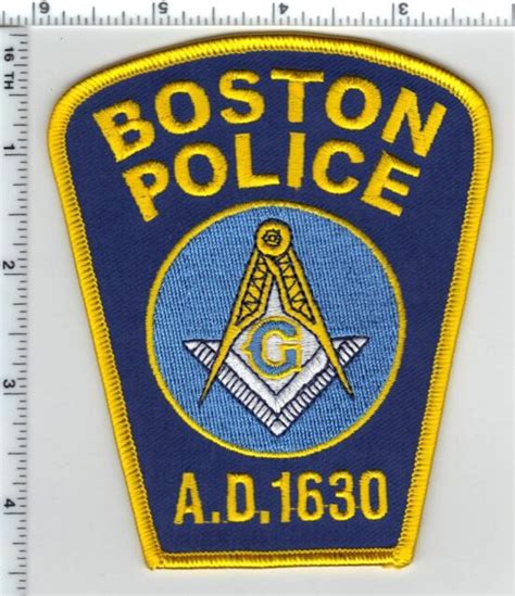 Boston Police Massachusetts Free Masons Shoulder Patch From The