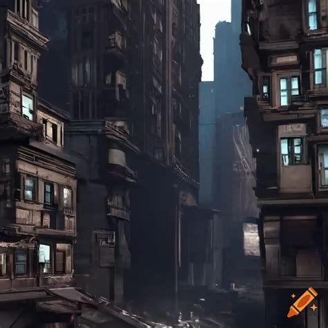 Scifi Dystopian Slum Tech Nyc Photorealistic Megastructure