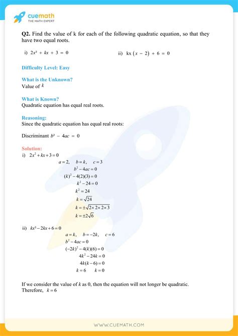 Ncert Solutions Class 10 Maths Chapter 4 Exercise 4 4 Quadratic Equations