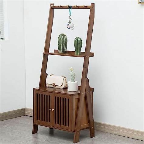 Tjunbolife Ladder Modern Wood Bookshelf Tall Bookcase Leaning Wall Shelves Open Standing Rack