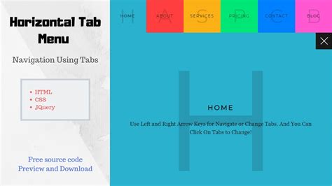 Horizontal Tab Menu With JQuery And CSS Navigation Using Tabs YouTube