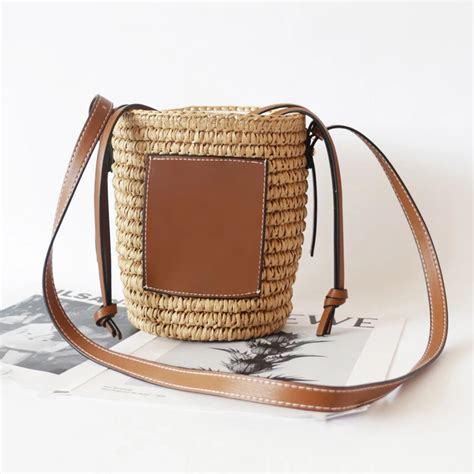 Zomertas Crossbody Tas Vrouwen Stro Geweven Trekkoord