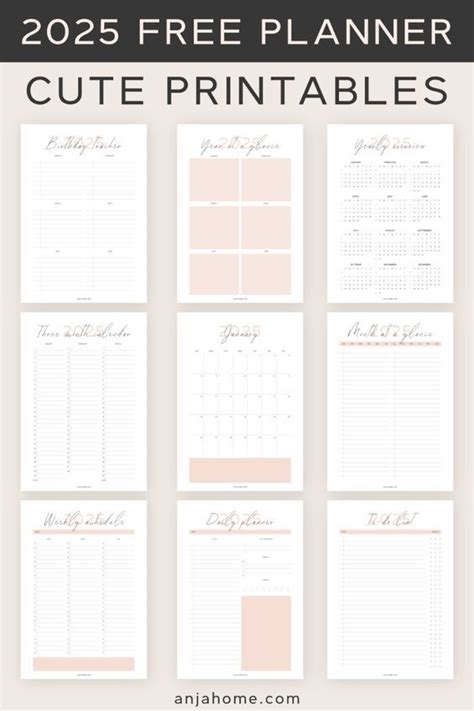 Free Printable Planner 2025 Pdf AnjaHome Planner Printables Free