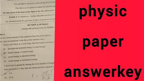 ICSE PHYSICS PAPER 2024 Answer Key Trending Boardexam Icseboard