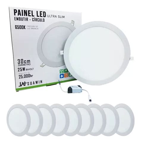 Kit De 10 Paneles De Techo LED Delgados Integrados De 25 W Color