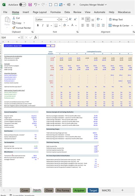 Complex Merger Financial Model Template EFinancialModels