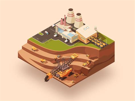 Vector Mining Isometric Isometric Design Isometric Illustration