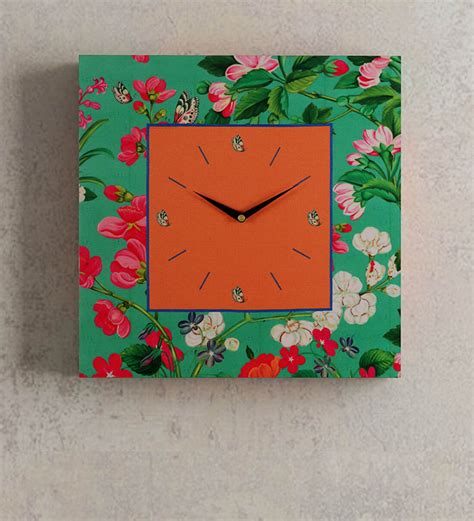 Buy Green Engineered Wood Traditional Wall Clock Online Traditional Wall Clocks Decorative