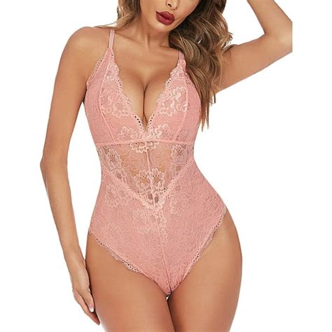 Avidlove Women Lingerie Teddy Lace Bodysuit Sexy Snap Crotch One Piece