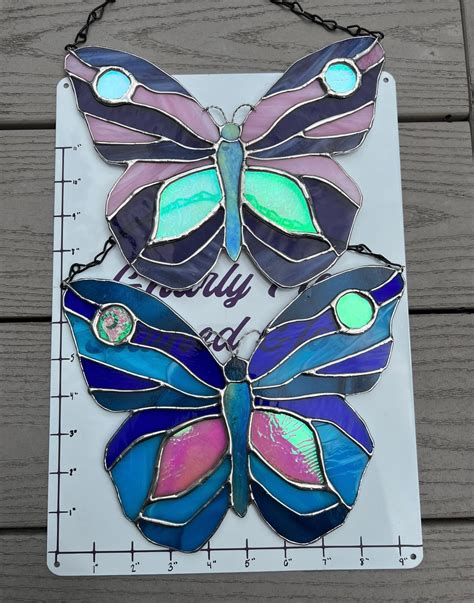 Butterfly Stained Glass Pattern Mosaic Pattern Simple Etsy