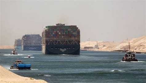 Container Ship Refloated In Suez Canal After Running Aground