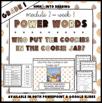 Grade 1 HMH Into Reading Module 2 Week 3 Power Words Cookies In The