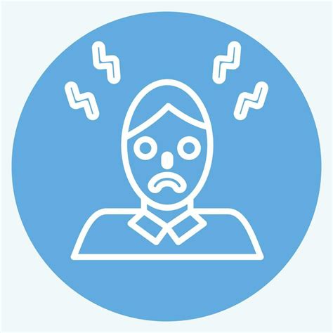 Icon Headache Related To Body Ache Symbol Blue Eyes Style Simple