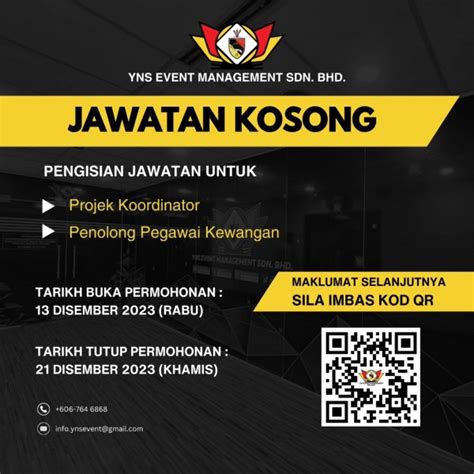 Iklan Jawatan YNS Event Management Jawatan Kosong Terkini