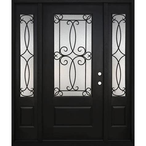 Steves And Sons Regency 36 In X 80 In 34lite Georgian Deco Glass Lh Onyx Stained Mahogany