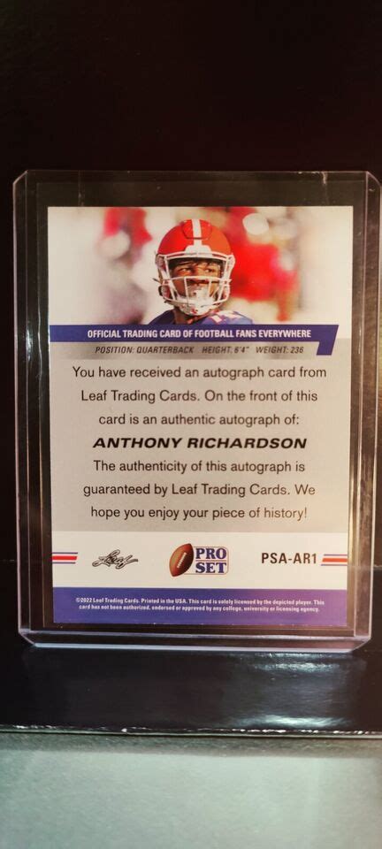 ANTHONY RICHARDSON NCAA Florida 2022 Leaf Pro Set RC Rookie Auto PSA