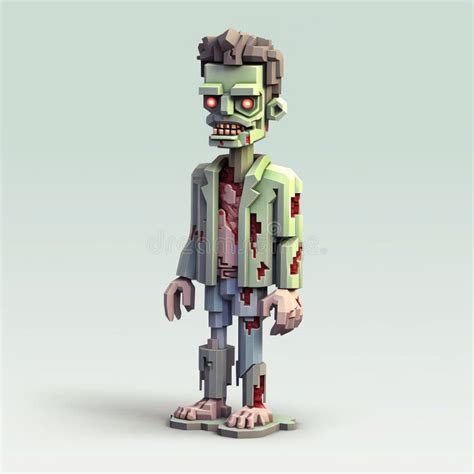 Pixelated Realism A Nostalgic 3d Zombie Model Stock Illustration Illustration Of Zombie