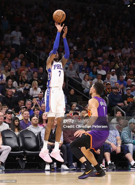 Jalen Mcdaniels Of The Philadelphia 76ers Attempts A Three Point Shot