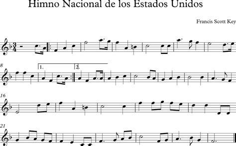 Descubriendo La Música Partituras Para Flauta Dulce O De Pico Himno Nacional De Los Estados