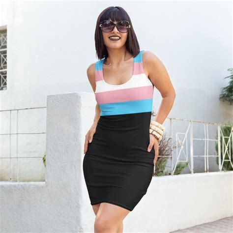 Transgender Dress Trans Pride Pencil Dress Trans Flag Etsy Uk