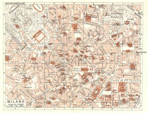 Carta Geografica Antica Milano Pianta Della Citt Tci Antique Map