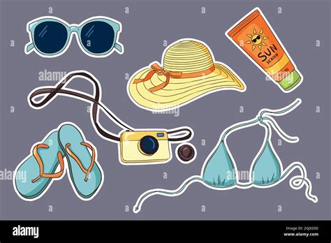 Sonnenhut Und Bikini Stock Vektorgrafiken Kaufen Alamy