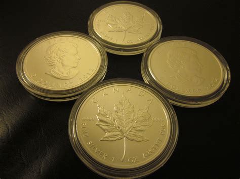 Silver bullion coins.