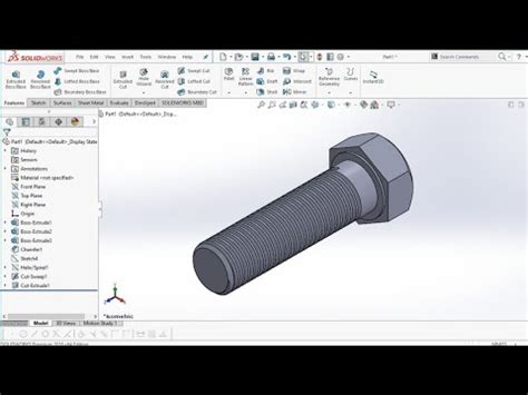 Solidworks Tutorial How To Make Bolt Helix And Spiral Tool Use In