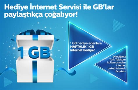 Hediye İnternet Gönder 1 GB Kazan Kampanyası Türk Telekom