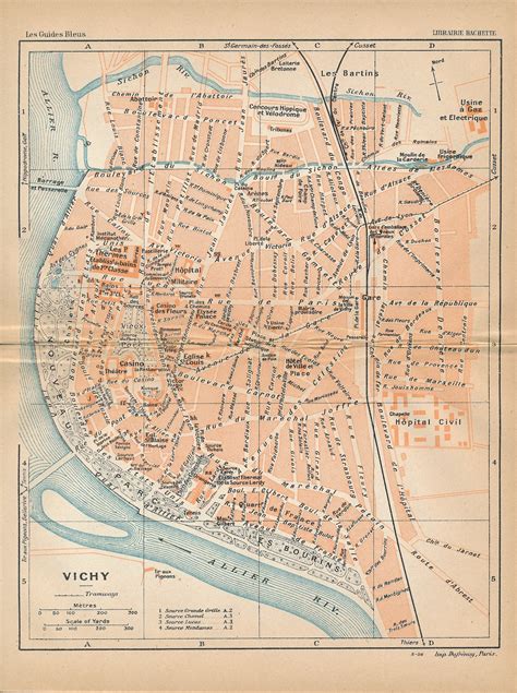 1926 Vichy France Antique Map - Etsy