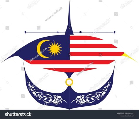 Vector Of Merdeka Malaysia Traditional Wau Bulan Royalty Free Stock