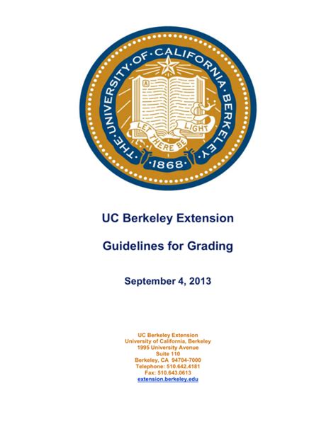 Uc Berkeley Extension Guidelines For Grading