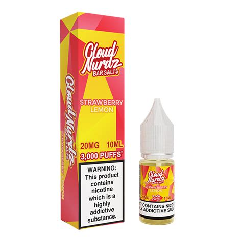 Strawberry Lemon Bar Salts 10ml Nic Salt Cloud Nurdz Uk Vape Store