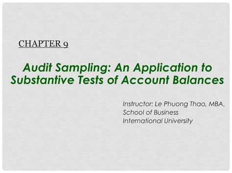 Solution Lecture Chapter Audit Sampling An Application To