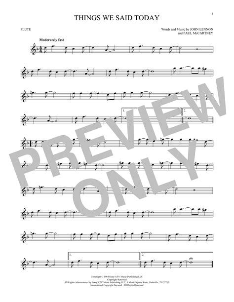 Things We Said Today | Sheet Music Direct