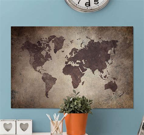 Quadro Decorativo Mapa Mundi Vintage Mapamundi Tenstickers