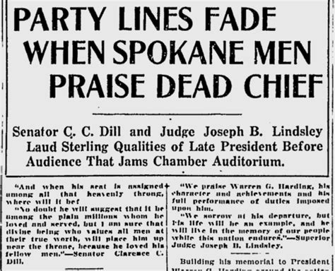 100 Years Ago In Spokane Memorial Held For President Warren Harding A Month After Visit To