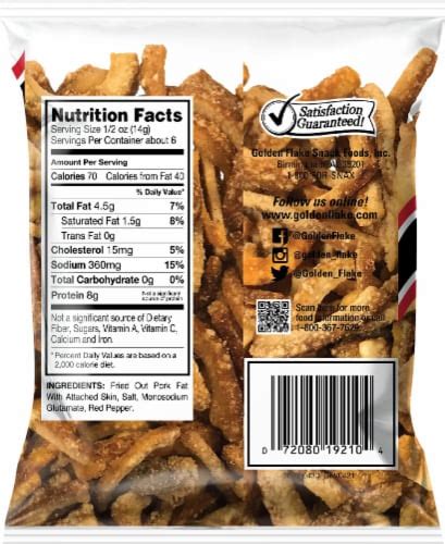 Golden Flake Red Pepper Pork Cracklin Strips Oz Qfc