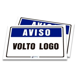 Placa Aviso Volto Logo Idealle Acrilicos Store