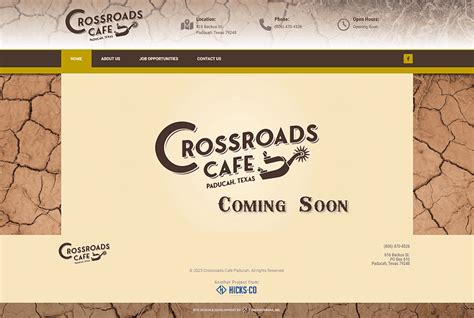 Crossroads Café Paducah Website Design Masseymedia Inc Website