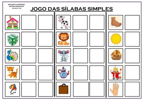 jogo das sílabas simples para imprimir explore o fascinante universo