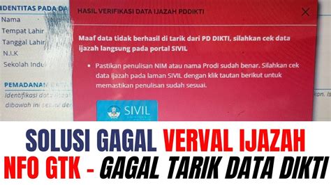 Solusi Verval Ijazah Info Gtk Solusi Gagal Tarik Data Ijazah Pd Dikti