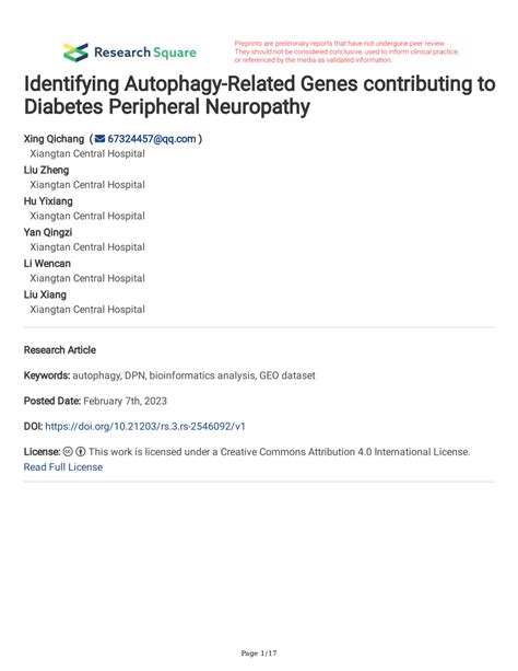 Pdf Identifying Autophagy Related Genes Contributing To Diabetes