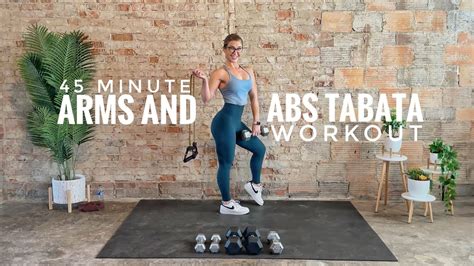 45 Minute Arms And Abs Tabata Strength Workout Upper Body At Home Dumbbells And Band Low