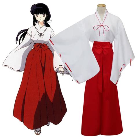 Anime Cosplay Kikyo Higurashi Kagome Japanese Kimono Costume Full Set