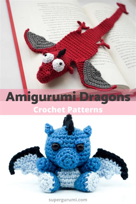 Dragon Bookmark Crochet Pattern Amigurumi Pdf Pattern Etsy Crochet Bookmark Pattern Crochet