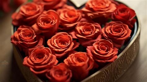 Premium AI Image A Box Of Red Roses Is Shown With A Box Of Red Roses