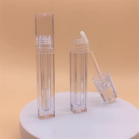 Ml Low Moq Lipgloss Tube Transparent Emptyl Clear Roller Square Lip