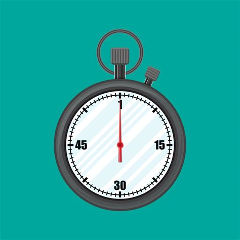 Analog Chronometer Timer Counter Stopwatch Vector Illustration In