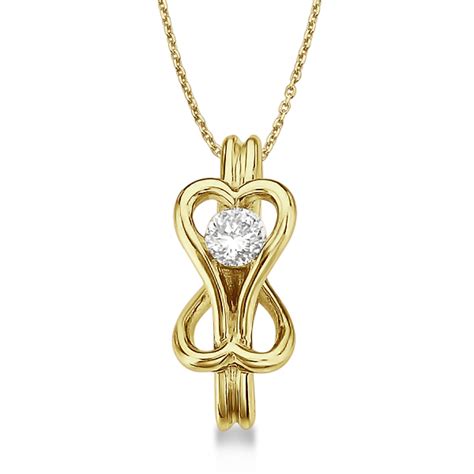 Diamond Love Knot Pendant Necklace In 14k Yellow Gold 025ct Cp4